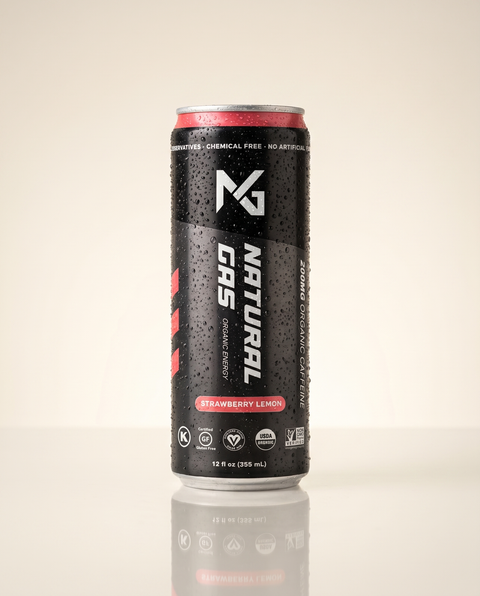 Natural Gas Strawberry Lemon organic energy drink can